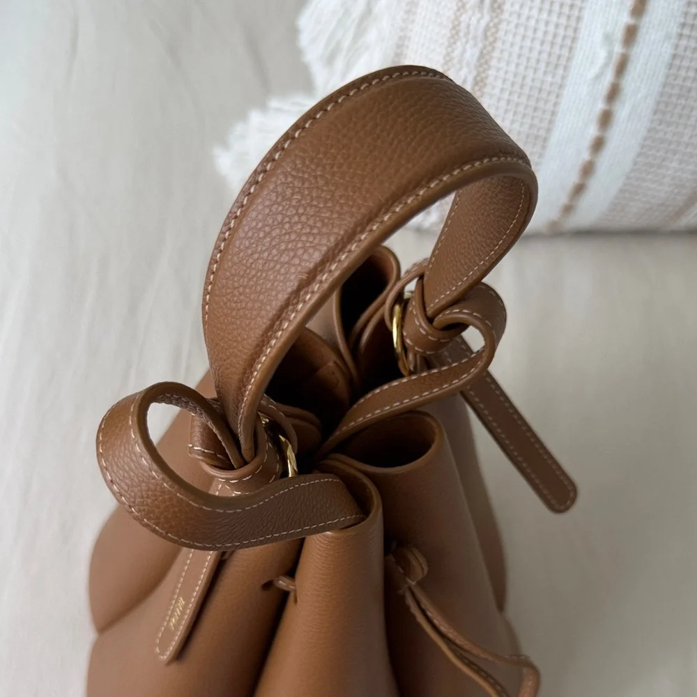 Polene Tan Leather Mini Bag with Gold Accents - Picture 5 of 5